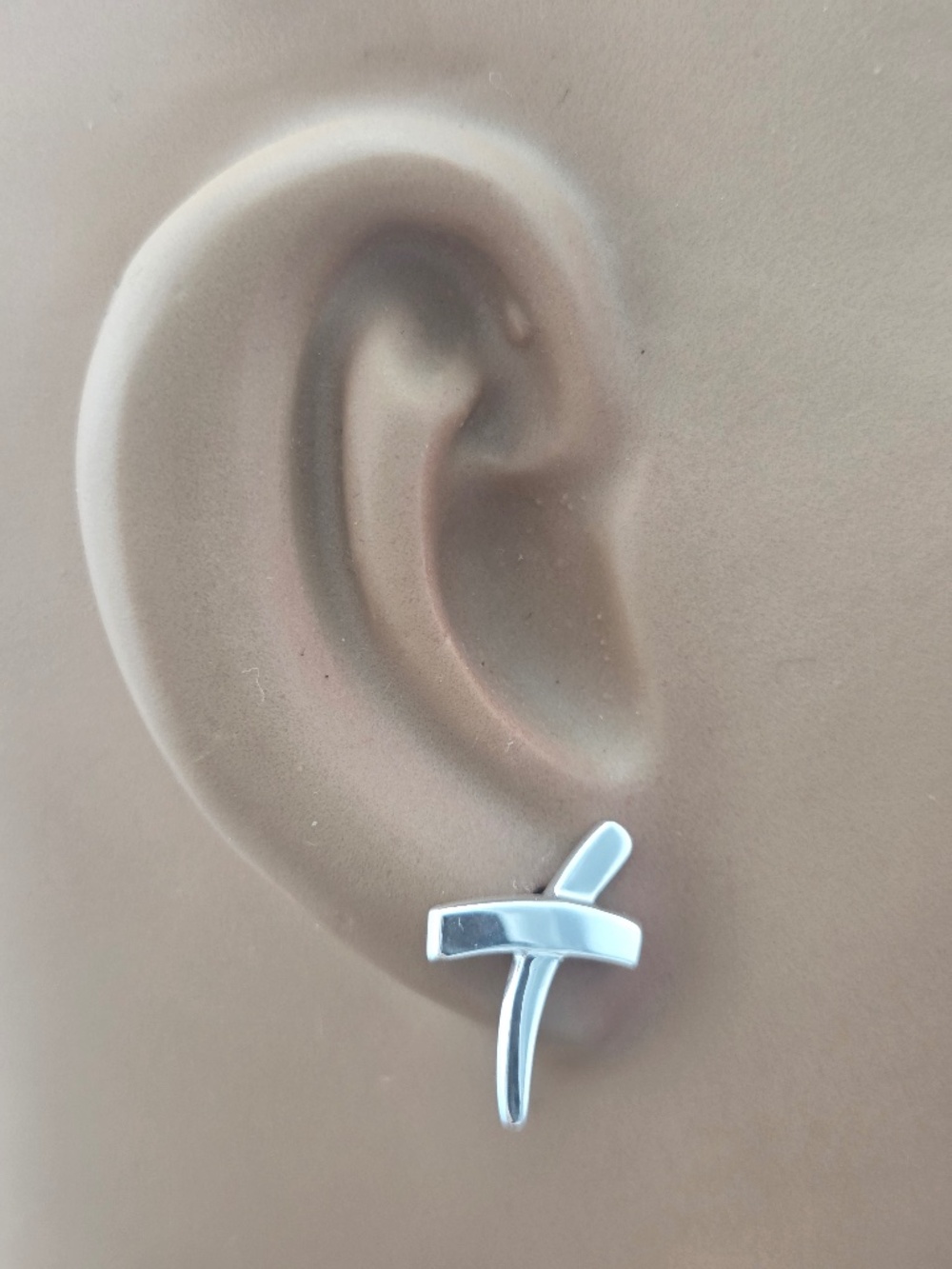 Tiffany & Co. Paloma Picasso Sterling Silver Graffiti "X" Earrings #24760